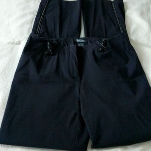 INC Black women's Rhinestone Split Pants & belt loop.